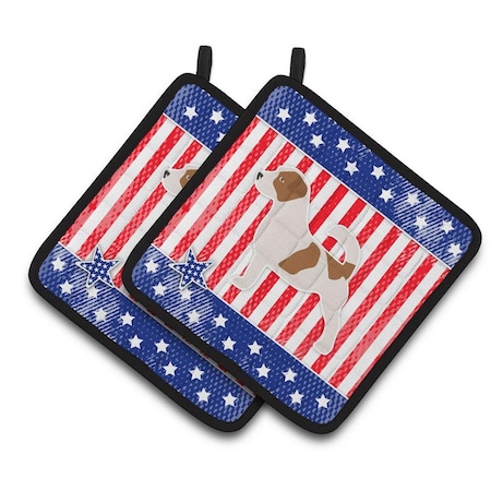 Carolines Treasures USA Patriotic Jack Russell Terrier Pair of Pot Holders BB3307PTHD
